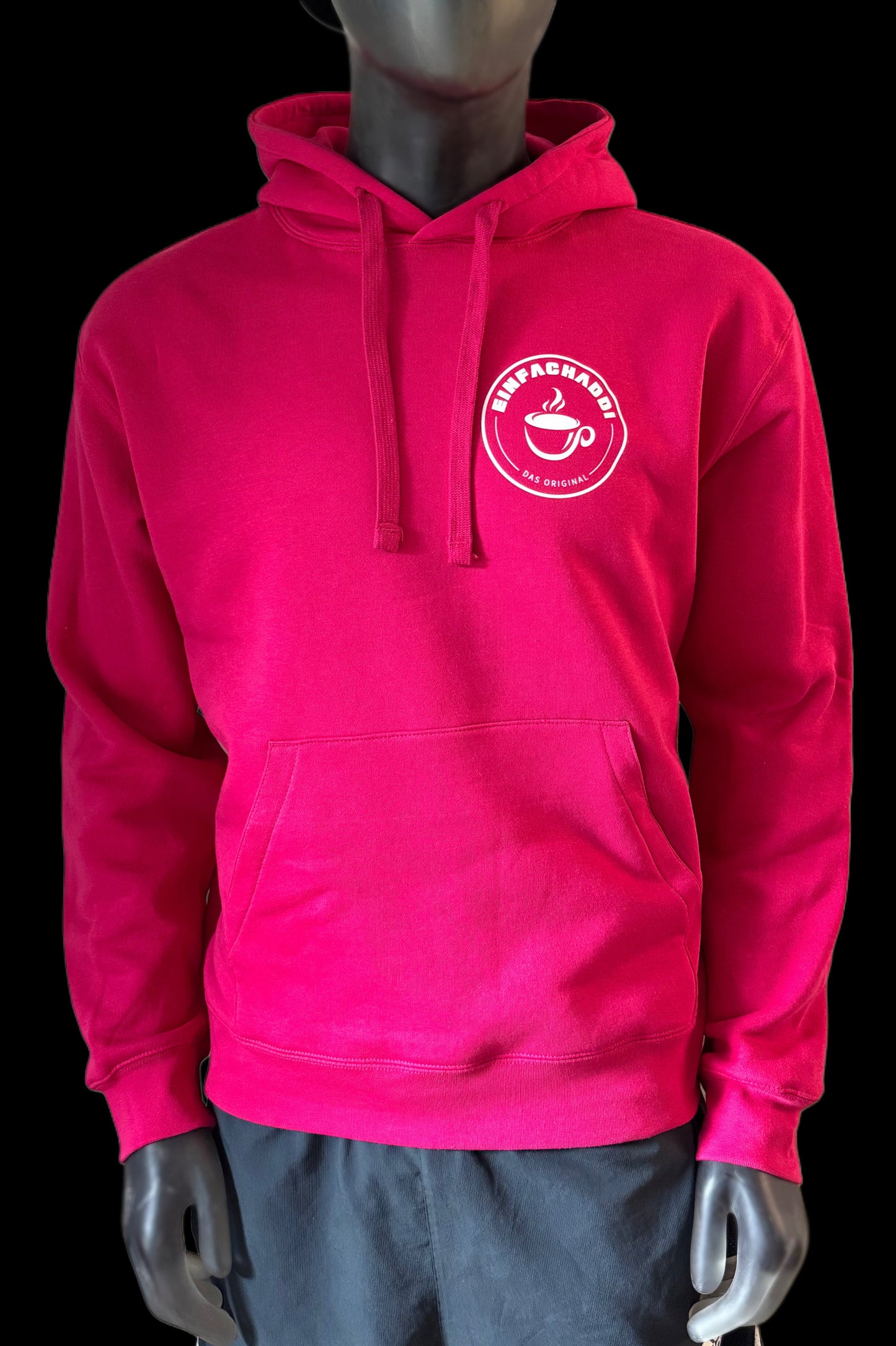 Hoodie Einfachaddi Brustprint pink