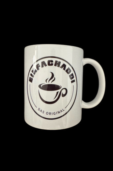 Kaffeetasse weiß Logo vorne/hinten