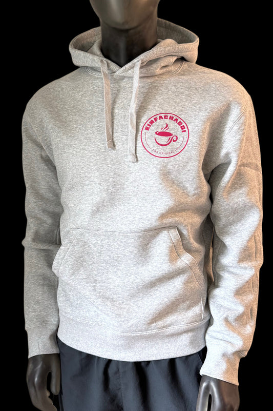Hoodie Einfachaddi Brustprint grau
