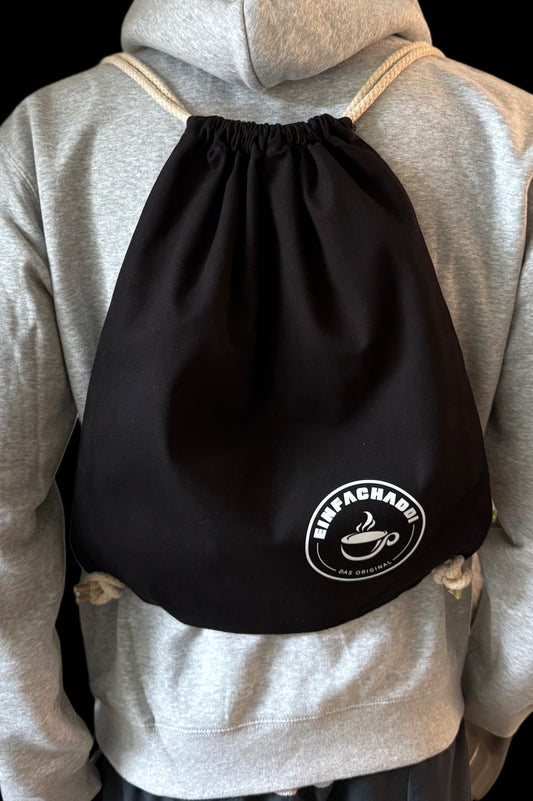 Turnbeutel / Gym Bag mit Kordelzug – Einfachaddi Design schwarz