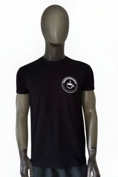 Kurzarm T-Shirt schwarz Brustprint