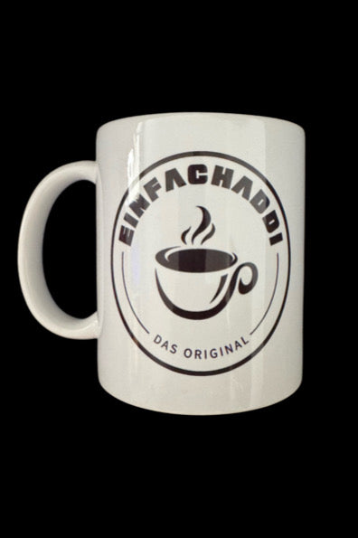 Kaffeetasse weiß Logo vorne/hinten